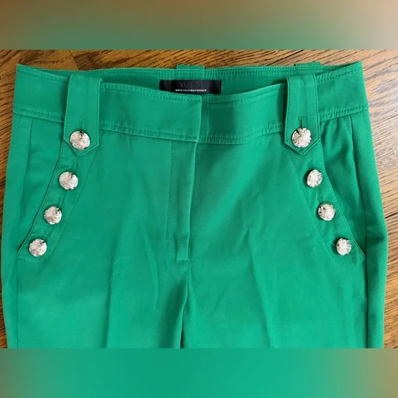 White House Black Market Kelly Green Cropped Pants - Picture 2 of 9